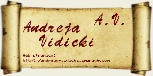 Andreja Vidicki vizit kartica